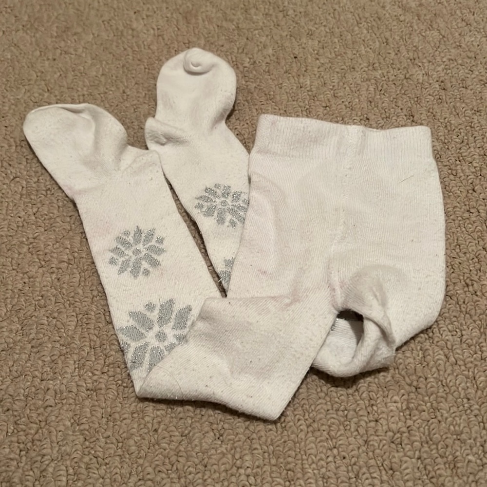 White snowflake tights